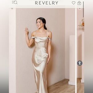 Revelry Satin Champagne Dress